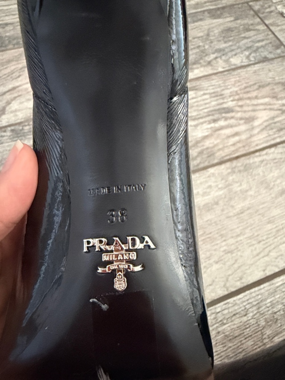 Prada Patent Leather Effect Ankle Boots - Picture 6 of 7
